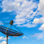 41434718 – satellite dish with cloud and blue sky background